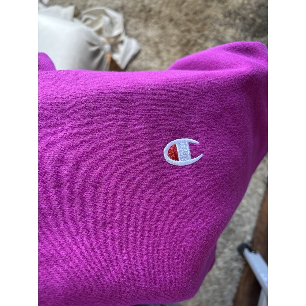 magenta Champion women's Reverse Weave mock neck cropped sweatshirt Medium - Picture 8 of 11